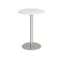 Monza Circular Poseur Table With Flat Round Base 800mm - White - NWOF