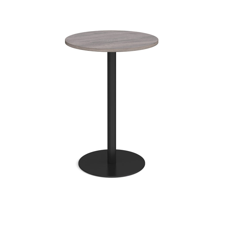 Monza Circular Poseur Table With Flat Round Base 800mm - Grey Oak - NWOF