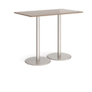 Monza Rectangular Poseur Table With Flat Round Base - Barcelona Walnut - NWOF