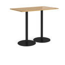 Monza Rectangular Poseur Table With Flat Round Base - Oak - NWOF