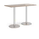 Monza Rectangular Poseur Table With Flat Round Base - Barcelona Walnut - NWOF