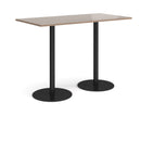 Monza Rectangular Poseur Table With Flat Round Base - Barcelona Walnut - NWOF