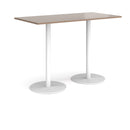 Monza Rectangular Poseur Table With Flat Round Base - Barcelona Walnut - NWOF