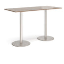 Monza Rectangular Poseur Table With Flat Round Base - Barcelona Walnut - NWOF