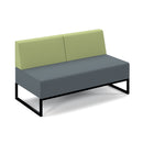 Nera Modular Soft Seating Double Bench With Back And Black Frame - NWOF