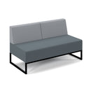 Nera Modular Soft Seating Double Bench With Back And Black Frame - NWOF