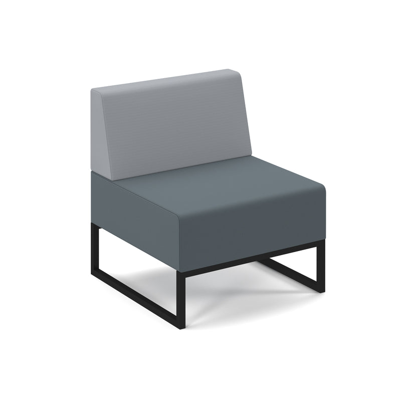 Nera Modular Soft Seating Bench With Back And Black Frame - NWOF