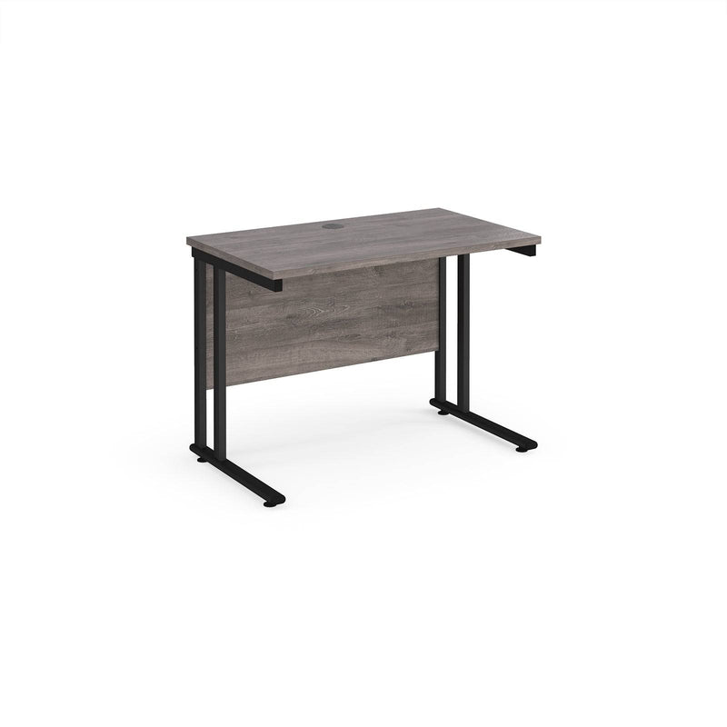 Maestro 25 600mm Deep Straight Desk With Cantilever Leg - Grey Oak - NWOF