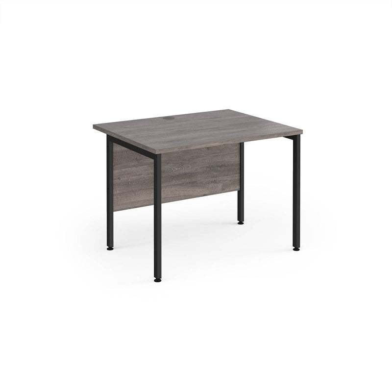 Maestro 25 800mm Deep Straight Desk With H-Frame Leg - Grey Oak - NWOF