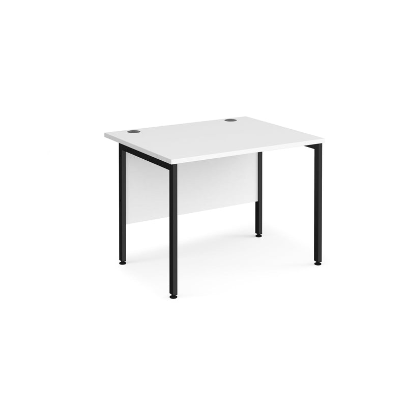 Maestro 25 800mm Deep Straight Desk With H-Frame Leg - White - NWOF