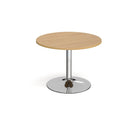 Trumpet Base Circular Meeting Table - Oak - NWOF