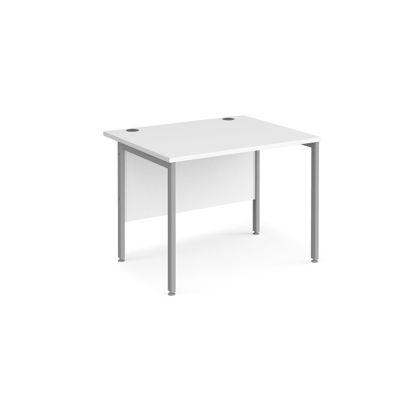 Maestro 25 800mm Deep Straight Desk With H-Frame Leg - White - NWOF