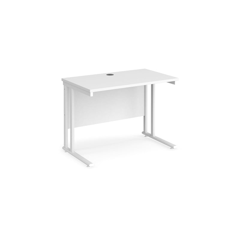 Maestro 25 600mm Deep Straight Desk With Cantilever Leg - White - NWOF