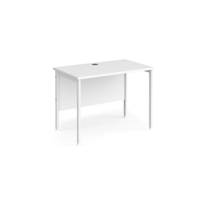 Maestro 25 600mm Deep Straight Desk With H-Frame Leg - White - NWOF