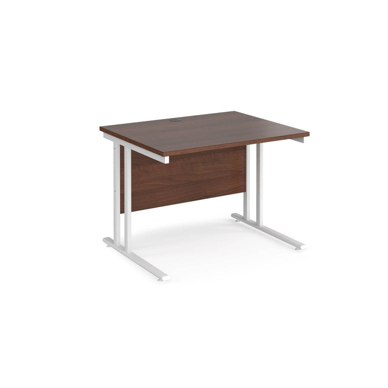 Maestro 25 800mm Deep Straight Desk With Cantilever Leg - Walnut - NWOF