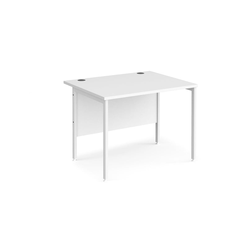 Maestro 25 800mm Deep Straight Desk With H-Frame Leg - White - NWOF