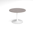 Trumpet Base Circular Meeting Table - Grey Oak - NWOF