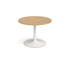 Trumpet Base Circular Meeting Table - Oak - NWOF
