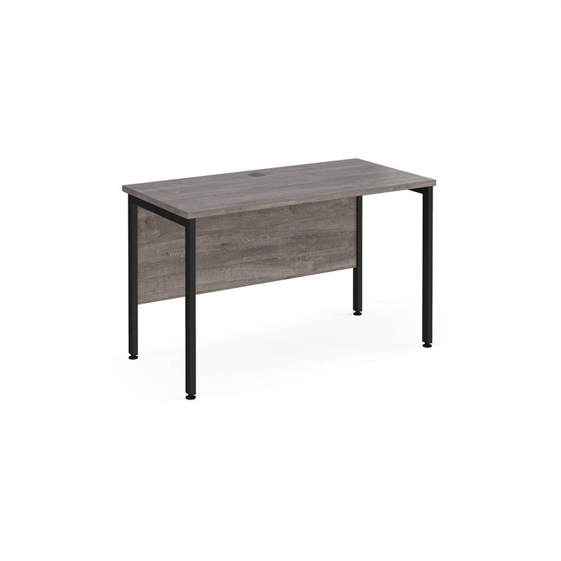 Maestro 25 600mm Deep Straight Desk With H-Frame Leg - Grey Oak - NWOF