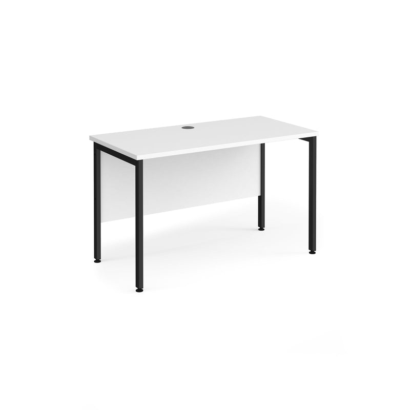 Maestro 25 600mm Deep Straight Desk With H-Frame Leg - White - NWOF