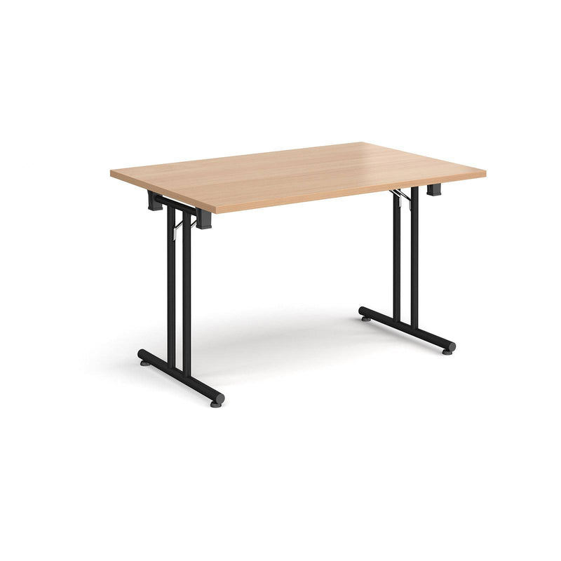 Rectangular Folding Leg Table With Straight Foot Rails - Beech - NWOF