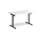 Rectangular Folding Leg Table With Straight Foot Rails - White - NWOF