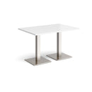 Brescia Rectangular Dining Table With Flat Square Base - White - NWOF