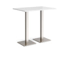Brescia Rectangular Poseur Table With Flat Square Base - White - NWOF