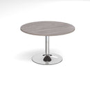 Trumpet Base Circular Meeting Table - Grey Oak - NWOF