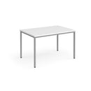 Flexi 25 Rectangular Table With Silver Frame - White - NWOF