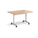 Rectangular Fliptop Meeting Table With Silver Frame - Beech - NWOF