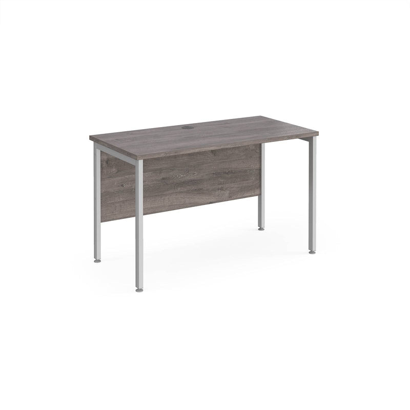 Maestro 25 600mm Deep Straight Desk With H-Frame Leg - Grey Oak - NWOF