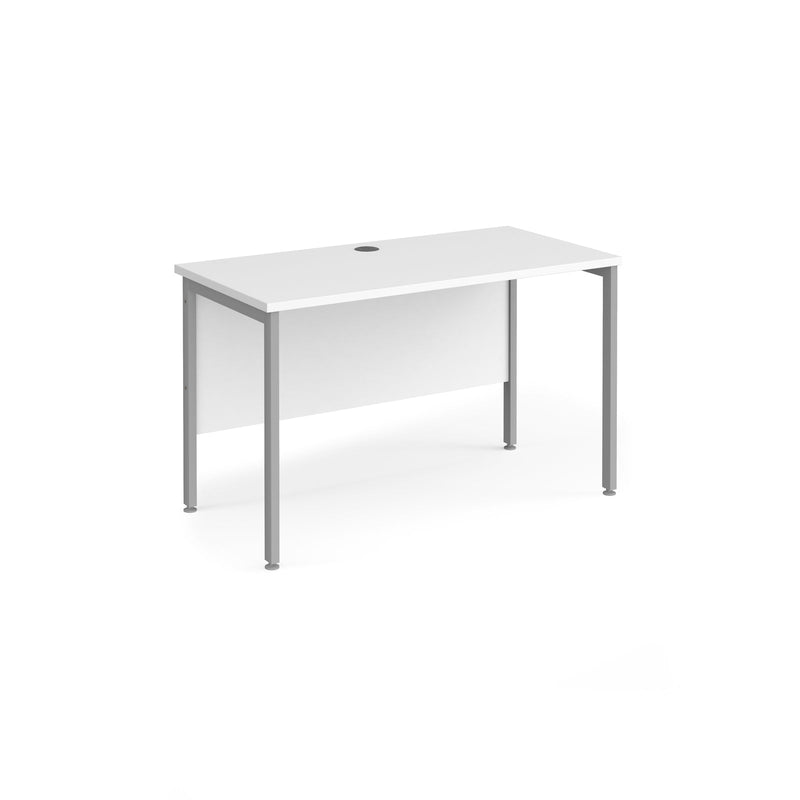 Maestro 25 600mm Deep Straight Desk With H-Frame Leg - White - NWOF