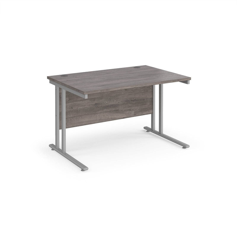 Maestro 25 800mm Deep Straight Desk With Cantilever Leg - Grey Oak - NWOF