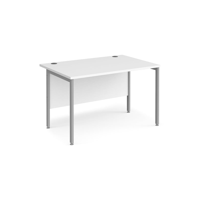 Maestro 25 800mm Deep Straight Desk With H-Frame Leg - White - NWOF