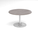 Trumpet Base Circular Meeting Table - Grey Oak - NWOF