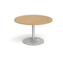 Trumpet Base Circular Meeting Table - Oak - NWOF