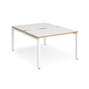 Adapt Back to Back Desks 800mm Deep - White/Oak - NWOF
