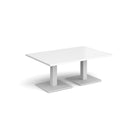Brescia Rectangular Coffee Table With Flat Square Base - White - NWOF