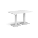 Brescia Rectangular Dining Table With Flat Square Base - White - NWOF