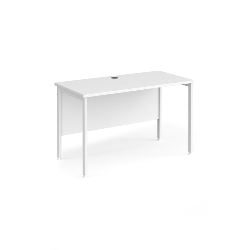 Maestro 25 600mm Deep Straight Desk With H-Frame Leg - White - NWOF