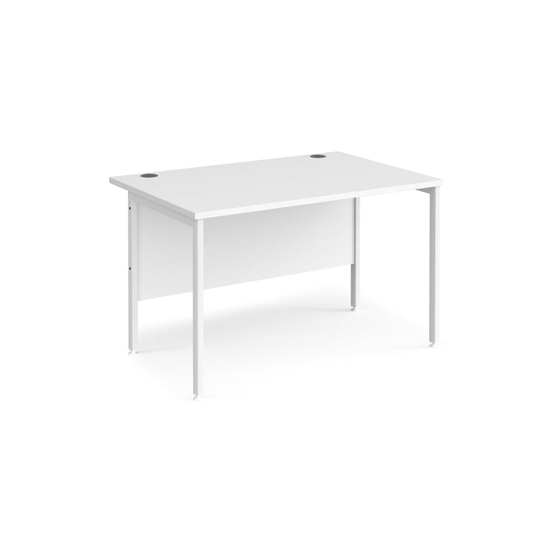 Maestro 25 800mm Deep Straight Desk With H-Frame Leg - White - NWOF