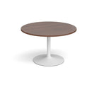 Trumpet Base Circular Meeting Table - Walnut - NWOF
