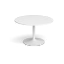 Trumpet Base Circular Meeting Table - White - NWOF