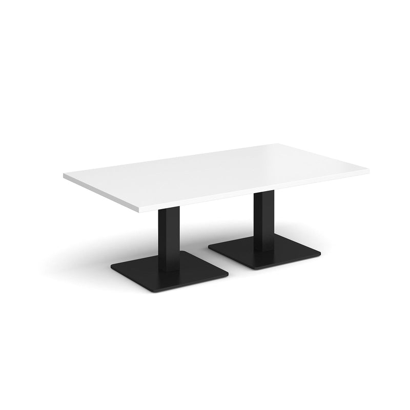 Brescia Rectangular Coffee Table With Flat Square Base - White - NWOF