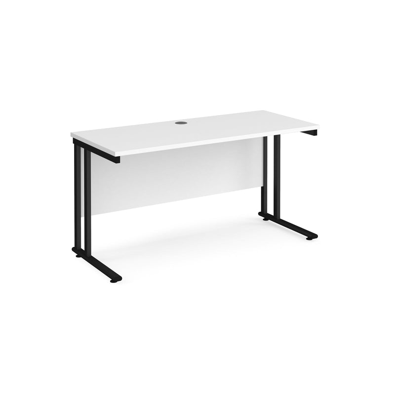 Maestro 25 600mm Deep Straight Desk With Cantilever Leg - White - NWOF