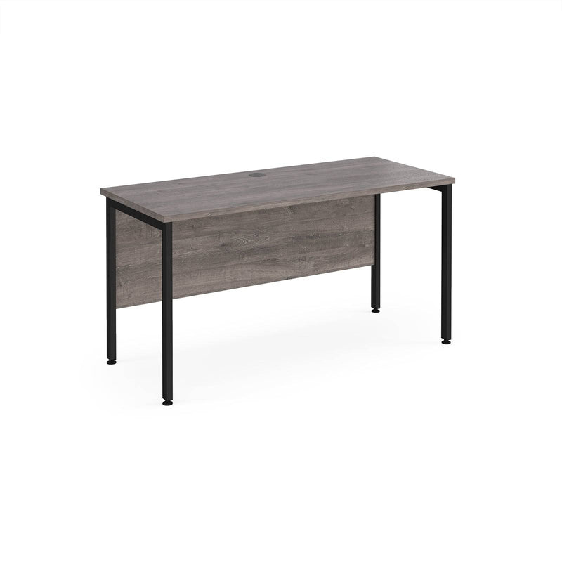 Maestro 25 600mm Deep Straight Desk With H-Frame Leg - Grey Oak - NWOF