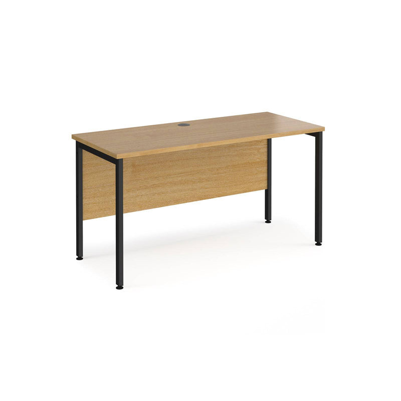 Maestro 25 600mm Deep Straight Desk With H-Frame Leg - Oak - NWOF