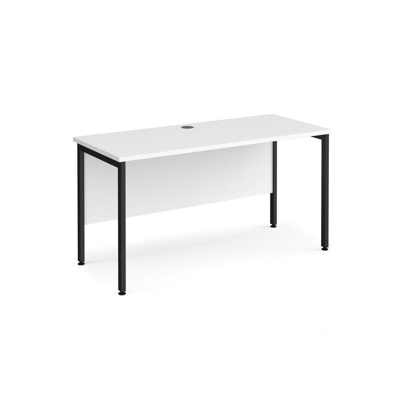 Maestro 25 600mm Deep Straight Desk With H-Frame Leg - White - NWOF