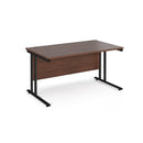 Maestro 25 800mm Deep Straight Desk With Cantilever Leg - Walnut - NWOF
